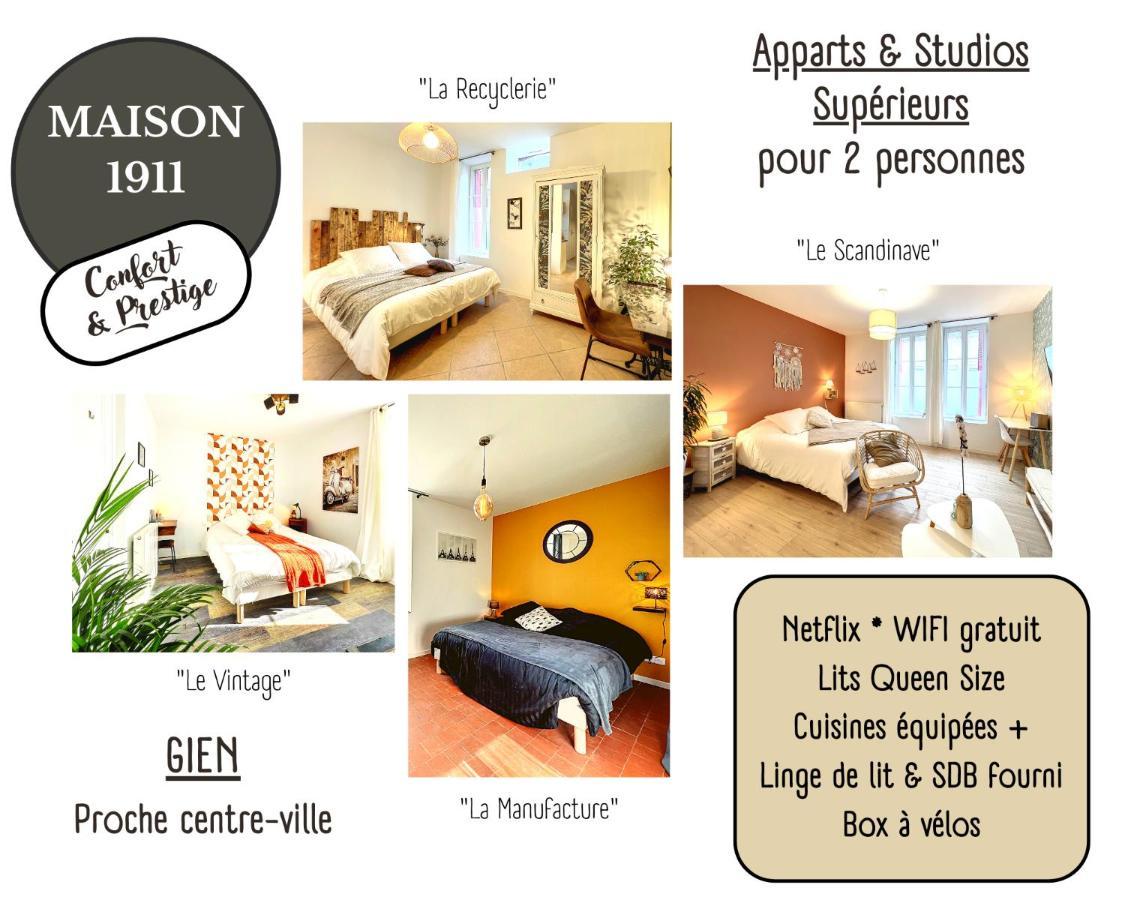 Studio La Recyclerie - Maison 1911 - Confort & Prestige Gien Dış mekan fotoğraf